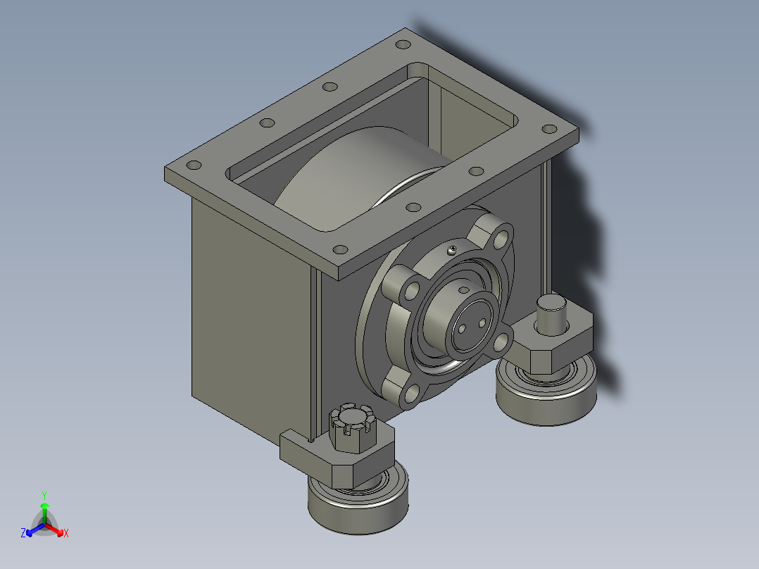 从动轮箱安装总成正等轴测图