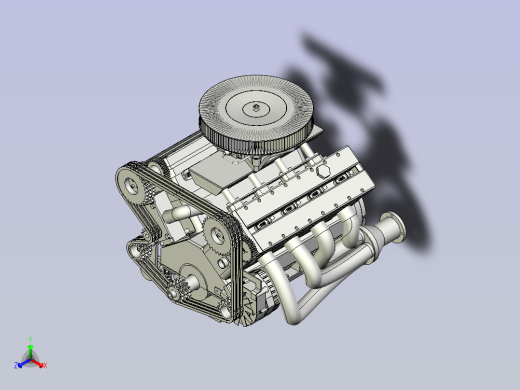 VMS-85八缸发动机模型3D图纸