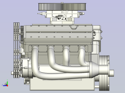 VMS-85八缸发动机模型3D图纸右视缩略图