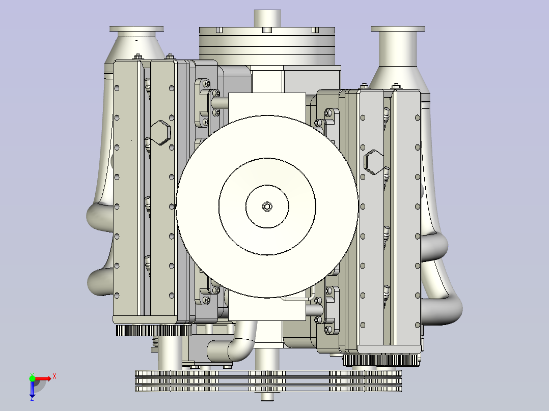 VMS-85八缸发动机模型3D图纸俯视图