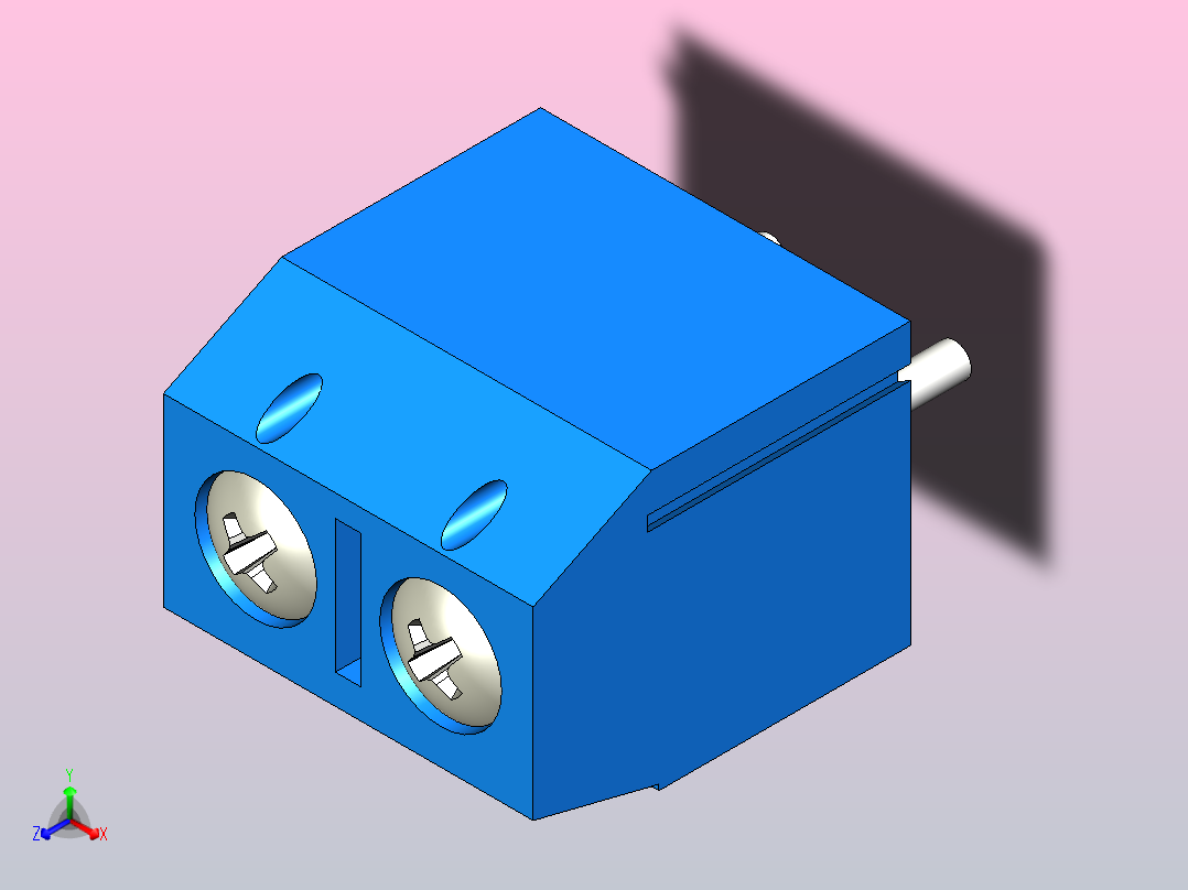 KF301-5-2P螺丝连接器主视图