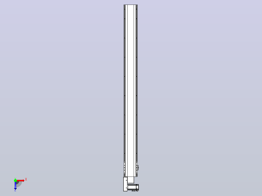 皮带直线轴半封闭可选导轨TPA-HNB-140D-120-L1550-ML-C-P40-N3俯视图