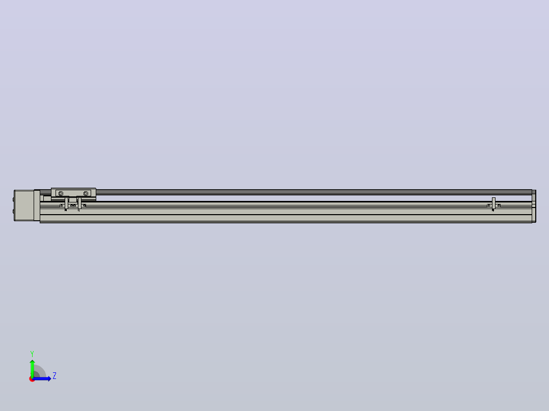 SYS12-BR-800-200W滚珠花健、支撑座、滚珠丝杠、交叉导轨、直线模组.STEP左视图