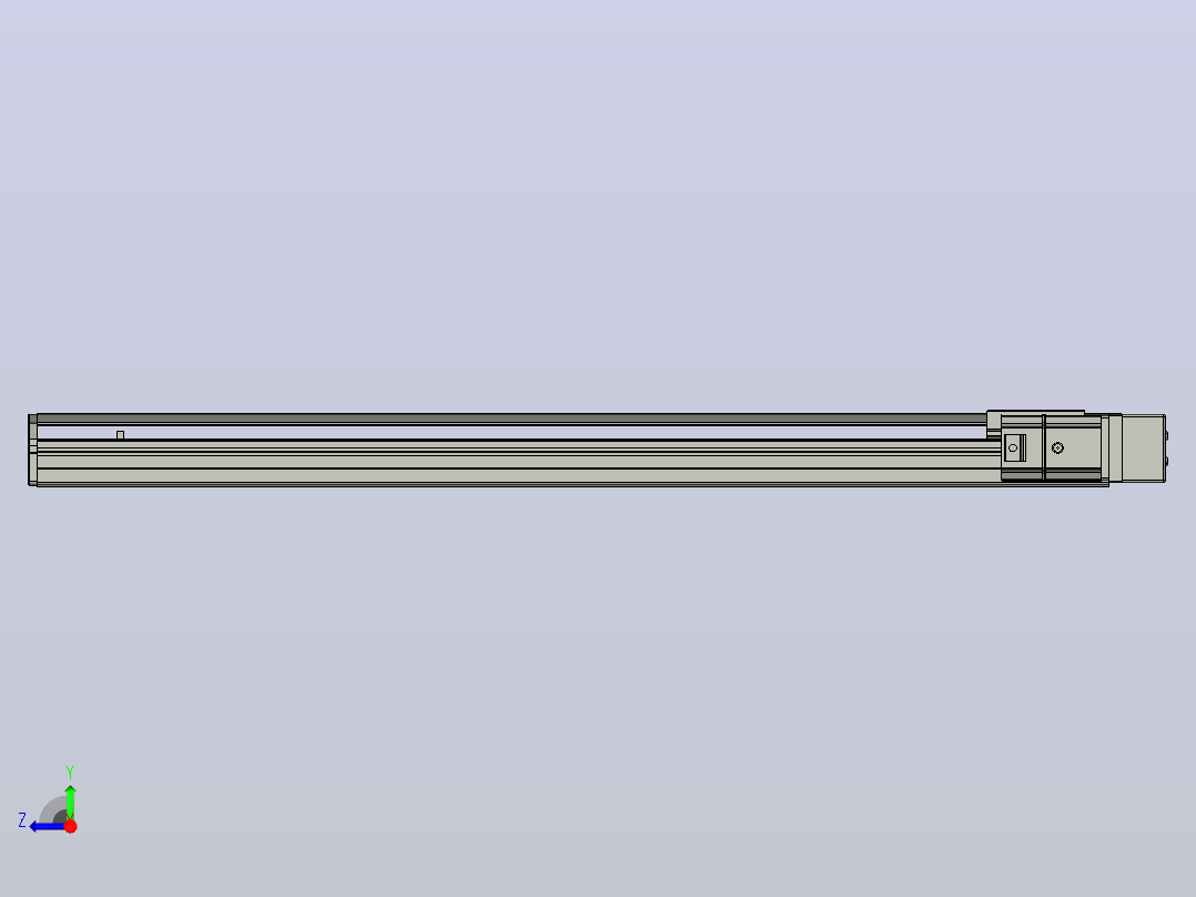 SYS12-BR-800-200W滚珠花健、支撑座、滚珠丝杠、交叉导轨、直线模组.STEP右视图