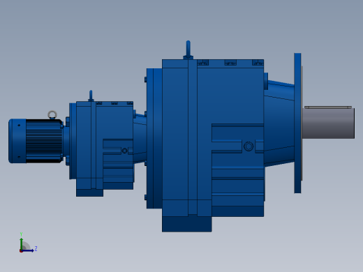 RF167R97法兰轴伸式组合型斜齿轮减速机RF167R97-Y0.75-4P-80-M1-0°-Φ550左视缩略图