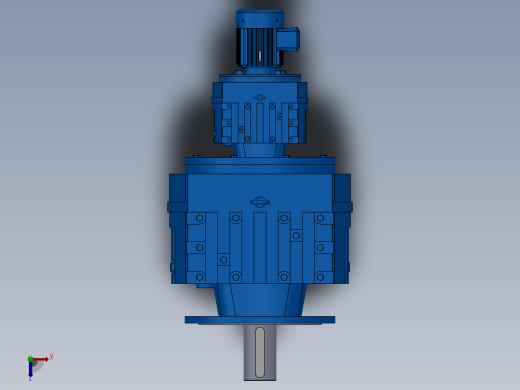 RF167R97法兰轴伸式组合型斜齿轮减速机RF167R97-Y0.75-4P-80-M1-0°-Φ550俯视缩略图