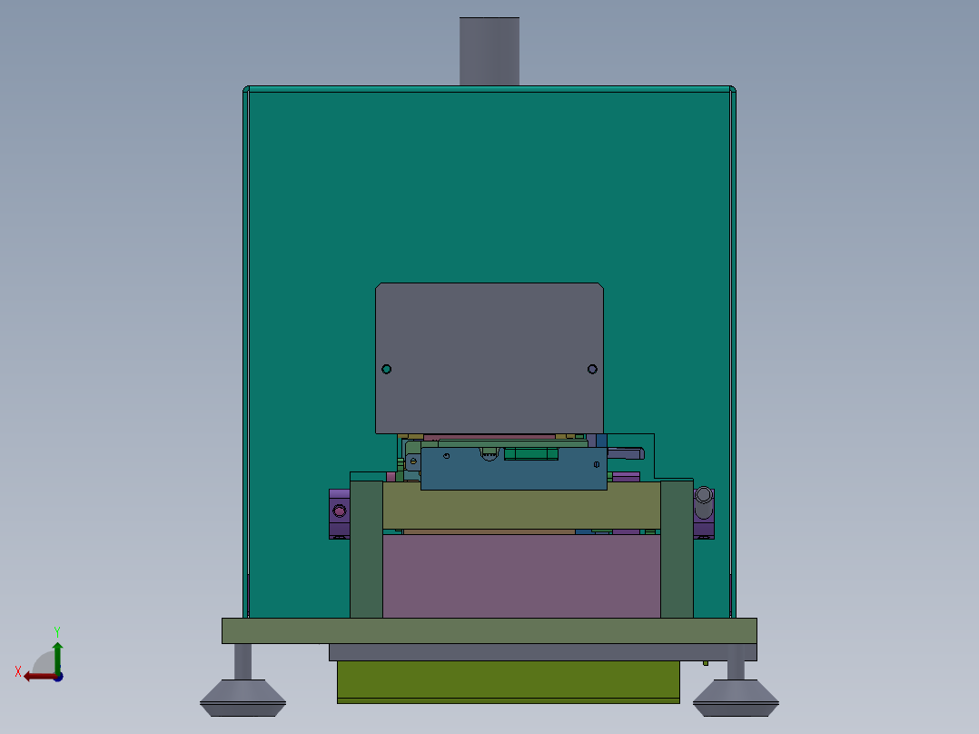 立式剥皮机工装后视图