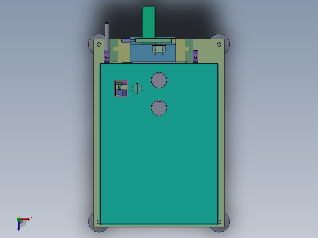 立式剥皮机工装俯视图