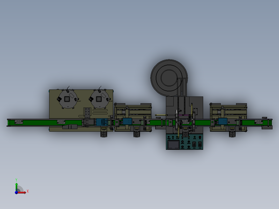 全自动点胶组装机 3D模型前视图