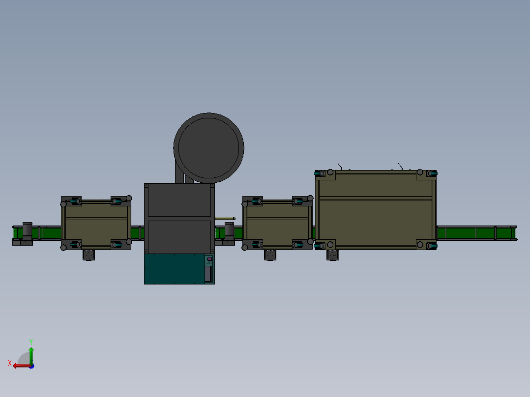 全自动点胶组装机 3D模型后视图