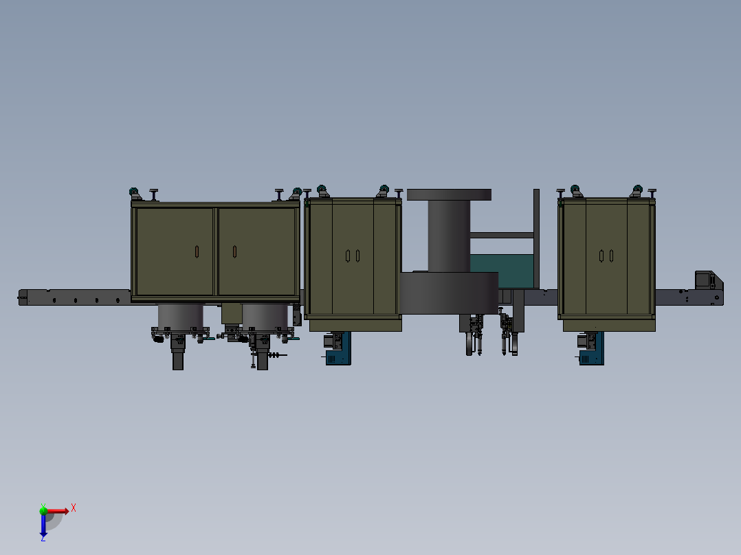 全自动点胶组装机 3D模型俯视图