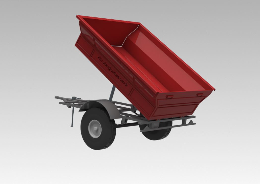 带转储的单轴农用拖车