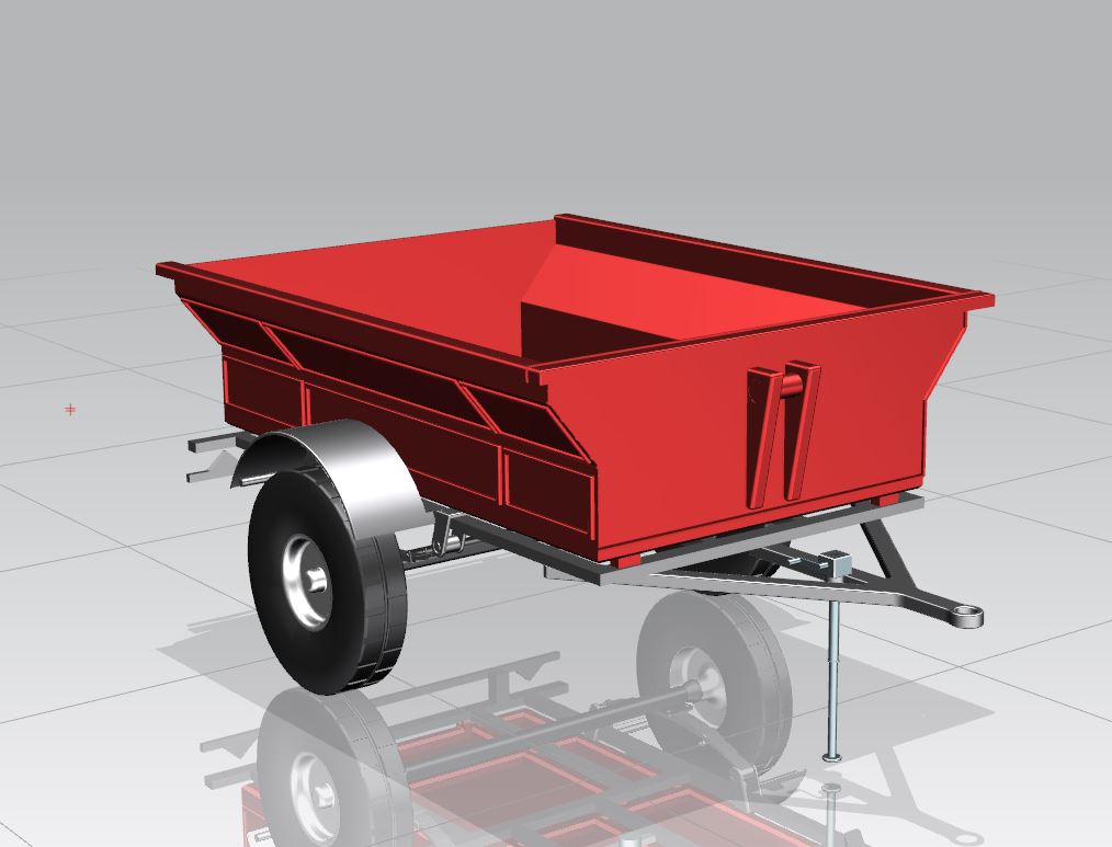 带转储的单轴农用拖车