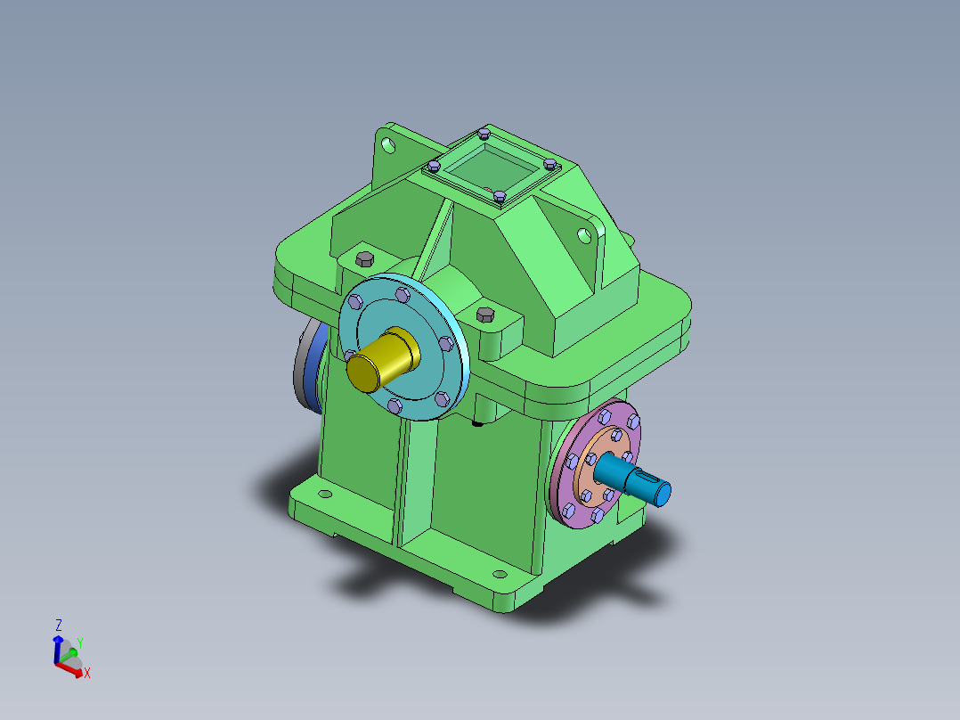 蜗轮蜗杆减速箱3D图纸 Solidworks设计