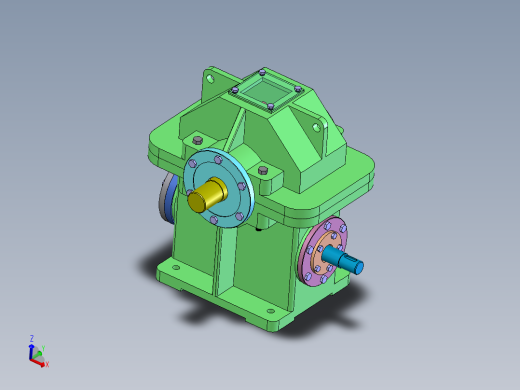 蜗轮蜗杆减速箱3D图纸 Solidworks设计