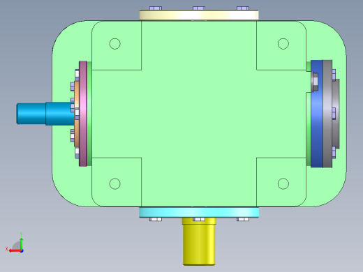 蜗轮蜗杆减速箱3D图纸 Solidworks设计后视缩略图