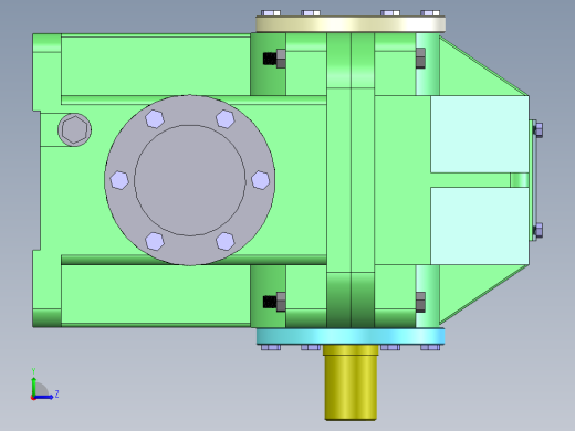 蜗轮蜗杆减速箱3D图纸 Solidworks设计左视缩略图