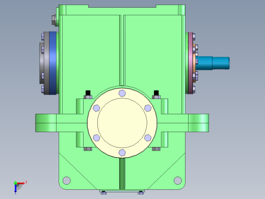 蜗轮蜗杆减速箱3D图纸 Solidworks设计俯视缩略图