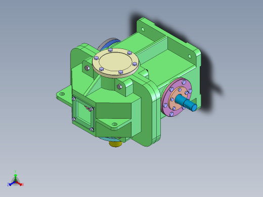 蜗轮蜗杆减速箱3D图纸 Solidworks设计正等轴测缩略图