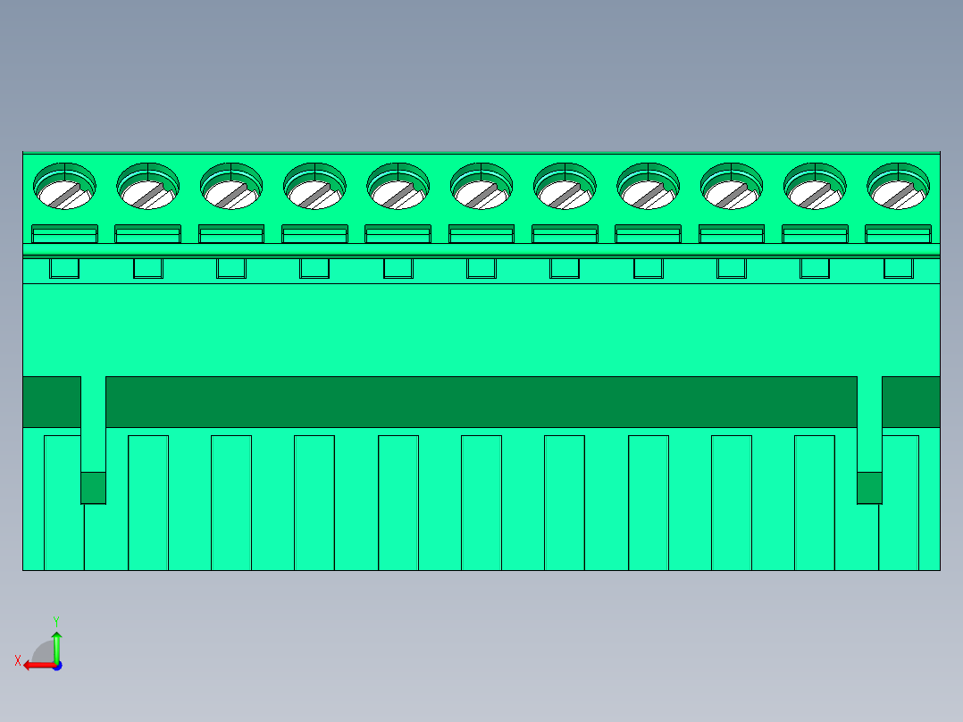 DEGSON 2EDG 系列 5.08mm 可插拔接线端子组-2EDGKL-5.08-11P-14-00AH后视图