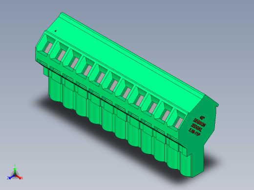 DEGSON 2EDG 系列 5.08mm 可插拔接线端子组-2EDGKL-5.08-11P-14-00AH正等轴测缩略图