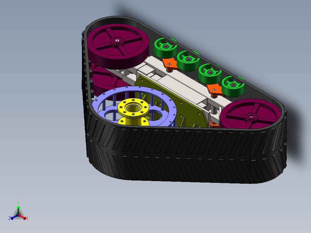 三角履带轮3D模型 1013663===150正等轴测图