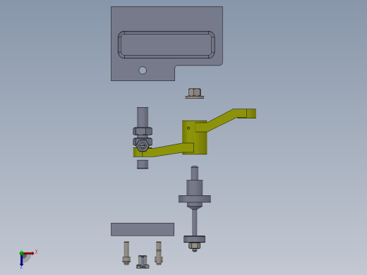 铣床等臂杠杆加工工艺及钻φ8孔夹具设计【含三维SolidWorks】俯视缩略图