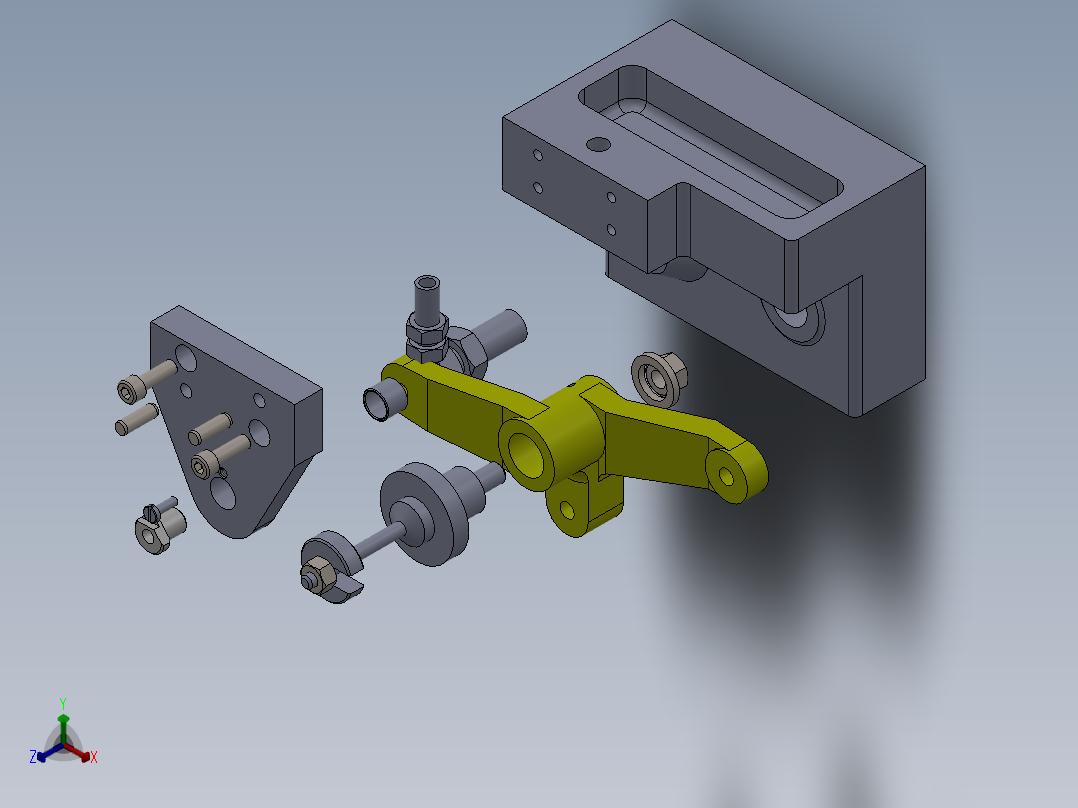 铣床等臂杠杆加工工艺及钻φ8孔夹具设计【含三维SolidWorks】正等轴测图