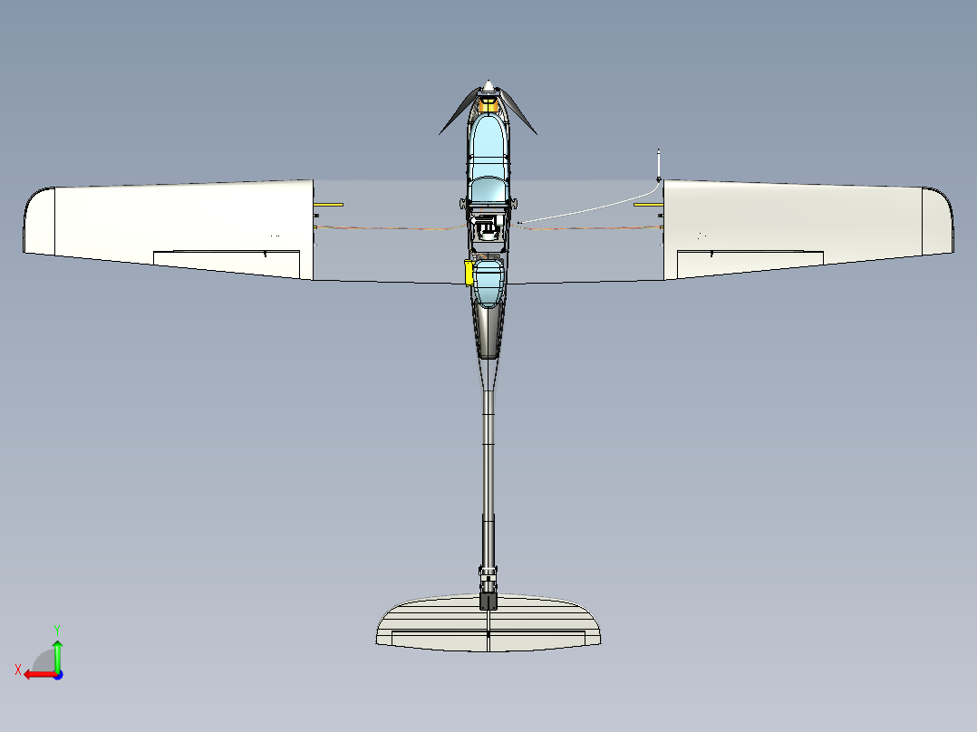 固定翼手抛机装配图后视图