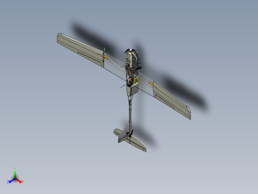 固定翼手抛机装配图正等轴测缩略图