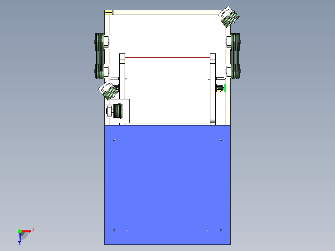 Q136-垂直可移动型车库设计【三维proe】-精俯视图