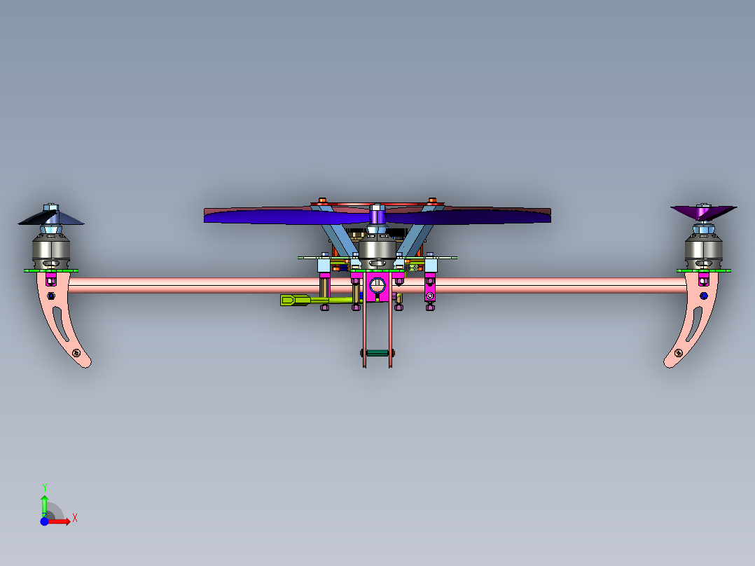 轻型圆管多旋翼飞行器前视图