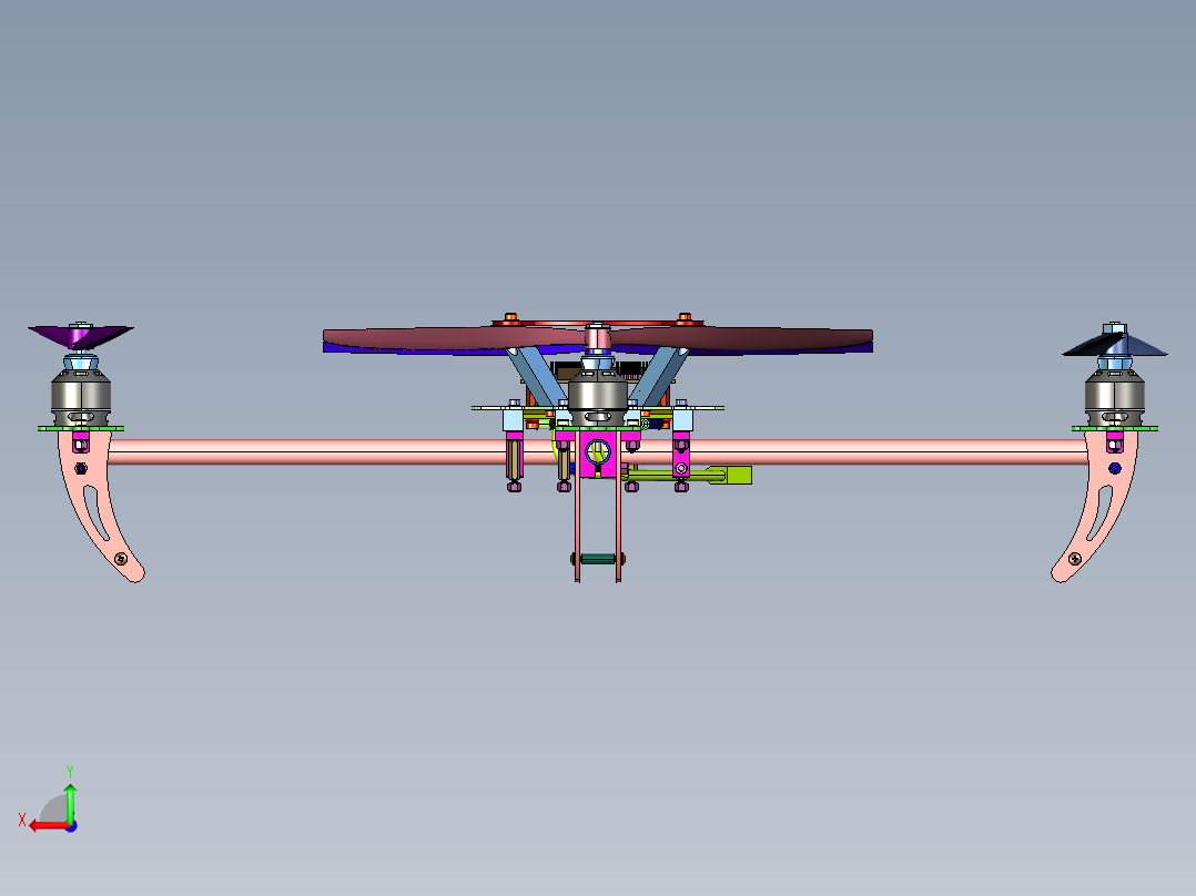 轻型圆管多旋翼飞行器后视图