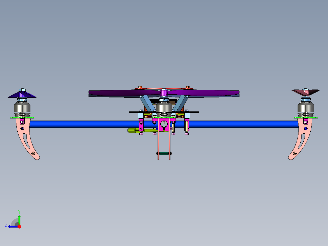 轻型圆管多旋翼飞行器右视图