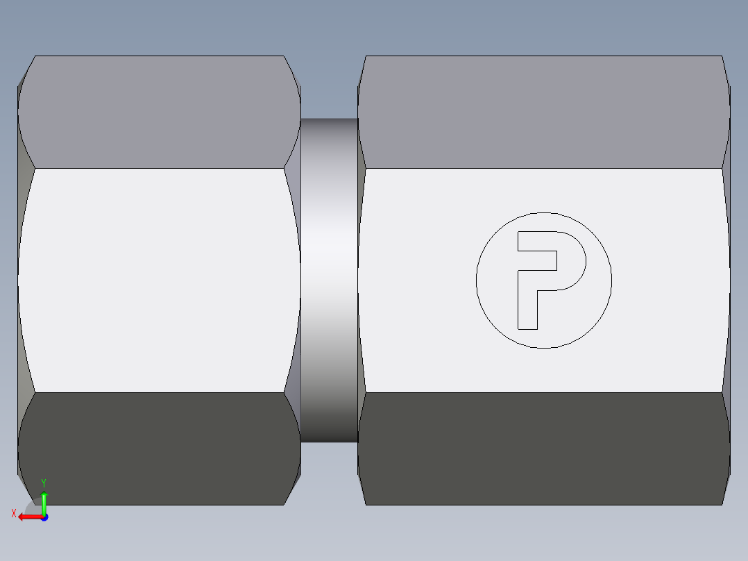 卡套式工业通用硬管接头EO_Swivel_connector_GAI12ZSM71后视图