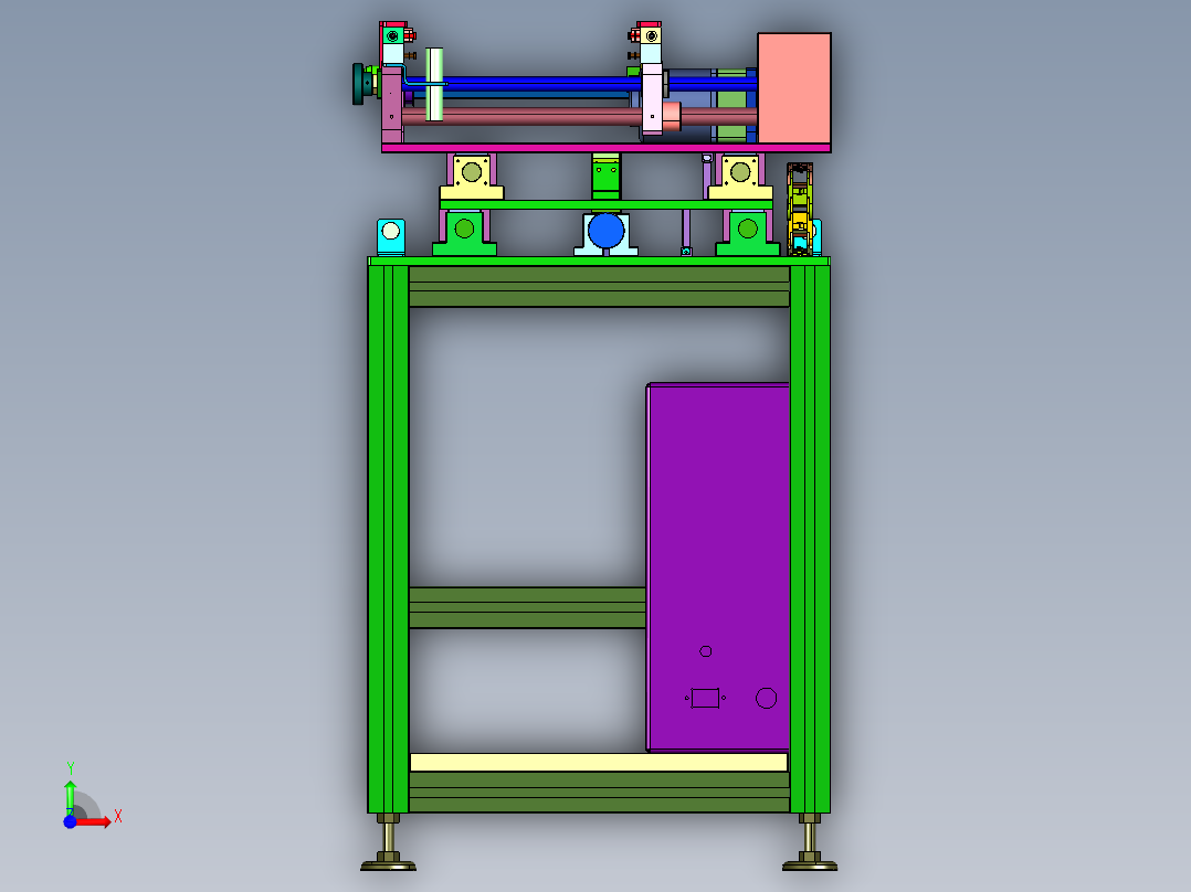 载板治具对接式传送机构前视图