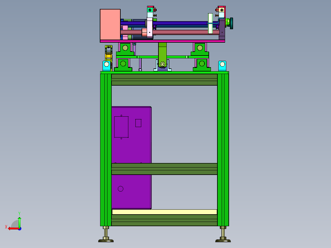载板治具对接式传送机构后视图
