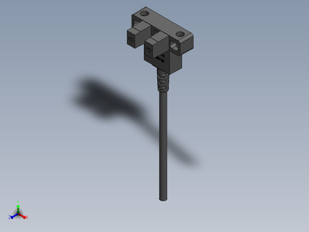 欧姆龙6系槽型光电（常用）导线引出型2M-EE-SX671-WR正等轴测图