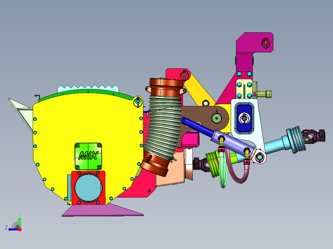 整套车载可流动搅拌站右视图