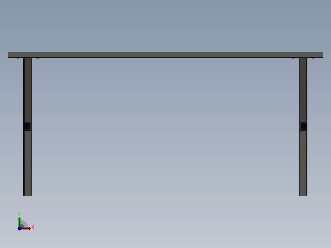 Desk-07 - 带袖管状腿前视图