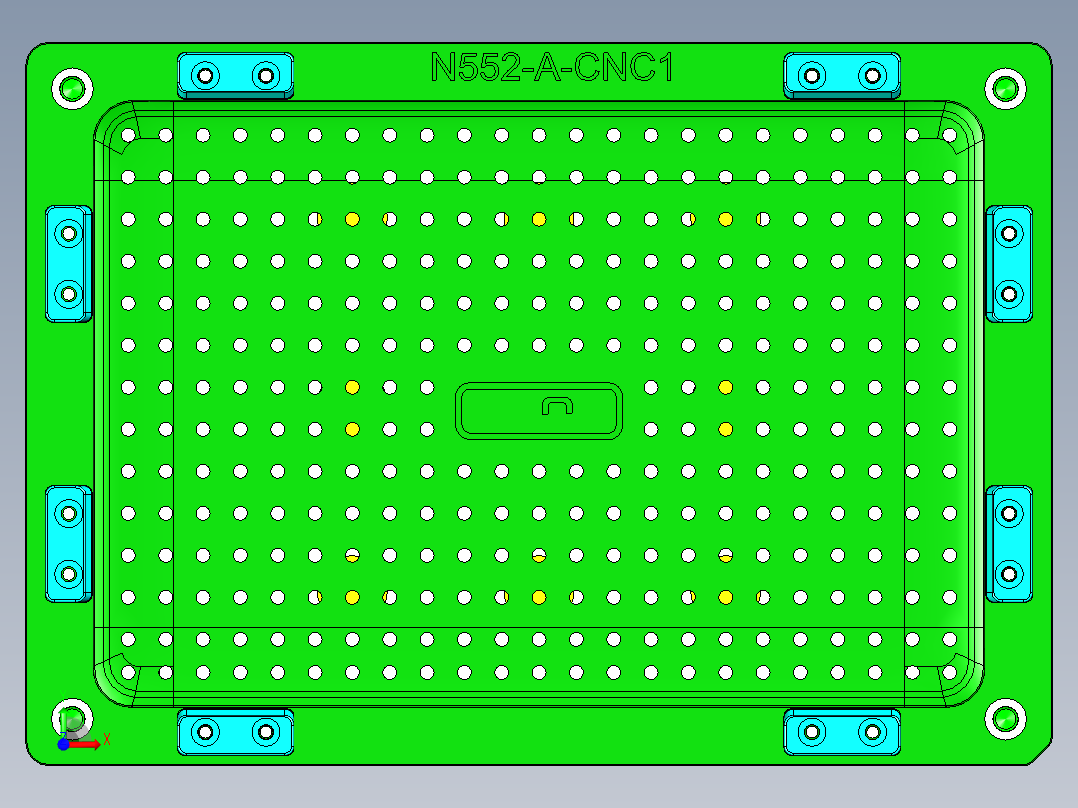 N552-A笔记本CNC工装夹具三维模型-CNC1-0420前视图