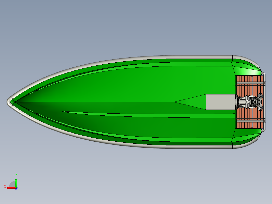 海上巡逻艇后视图