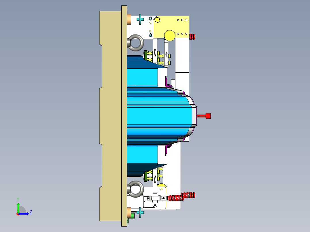 汽车底部钣金冲压件检具设计左视图