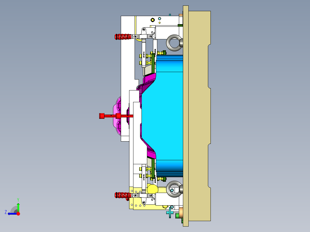 汽车底部钣金冲压件检具设计右视图