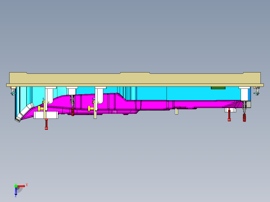 汽车底部钣金冲压件检具设计俯视图