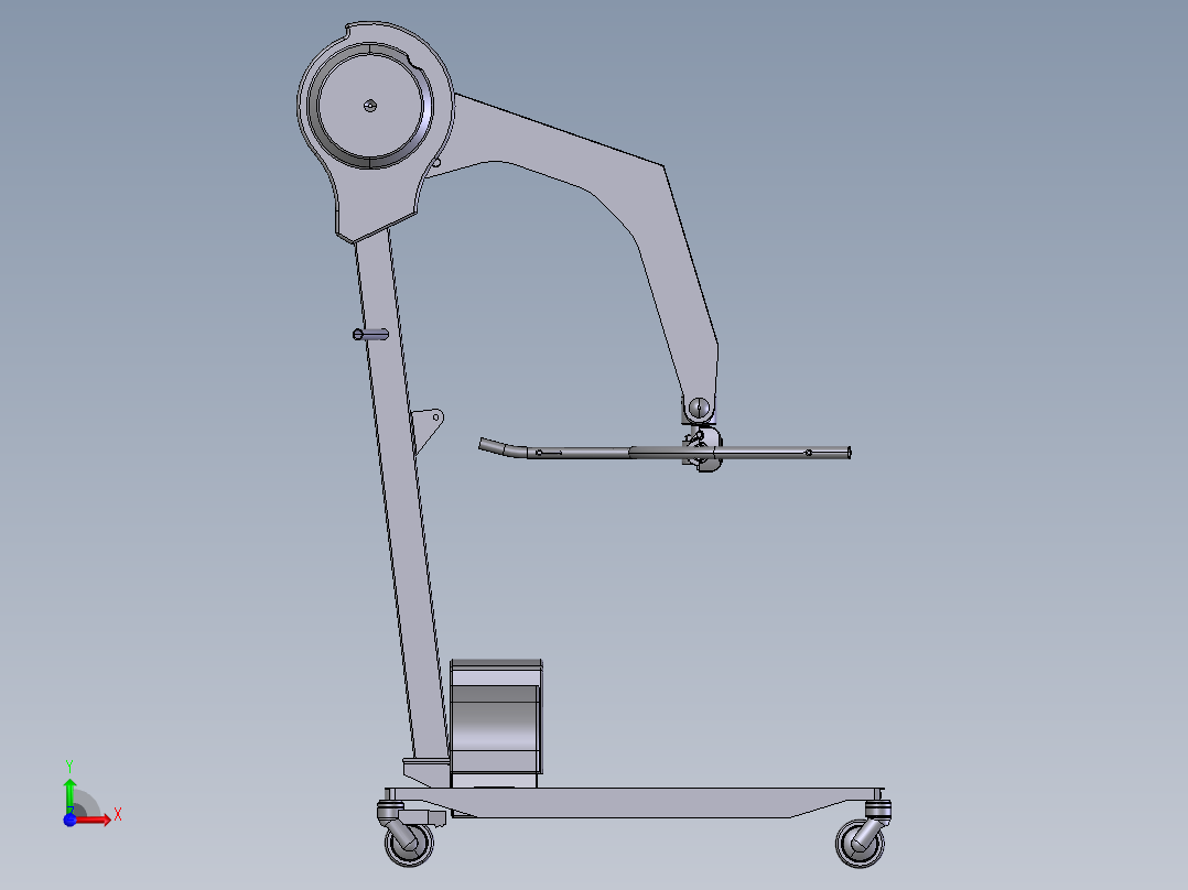病患移动式升降支架前视图