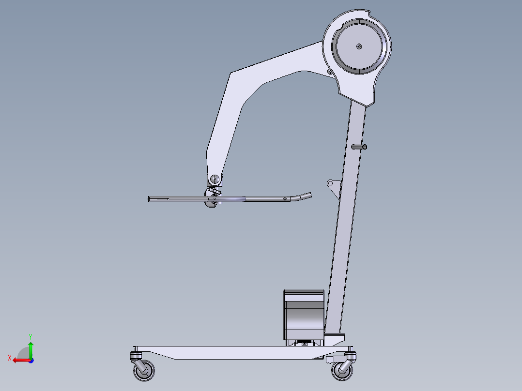 病患移动式升降支架后视图