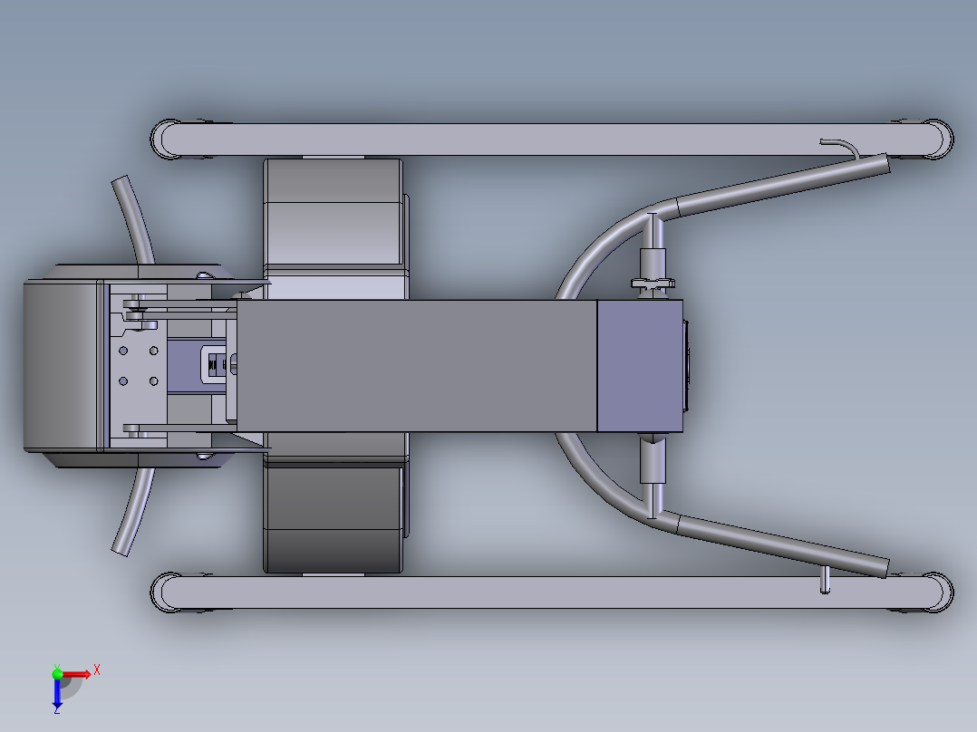 病患移动式升降支架俯视图