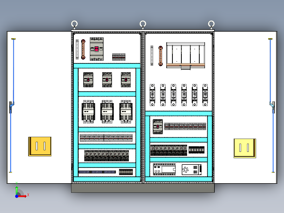 双柜组装120A交流接触器风机控制柜 56293前视图