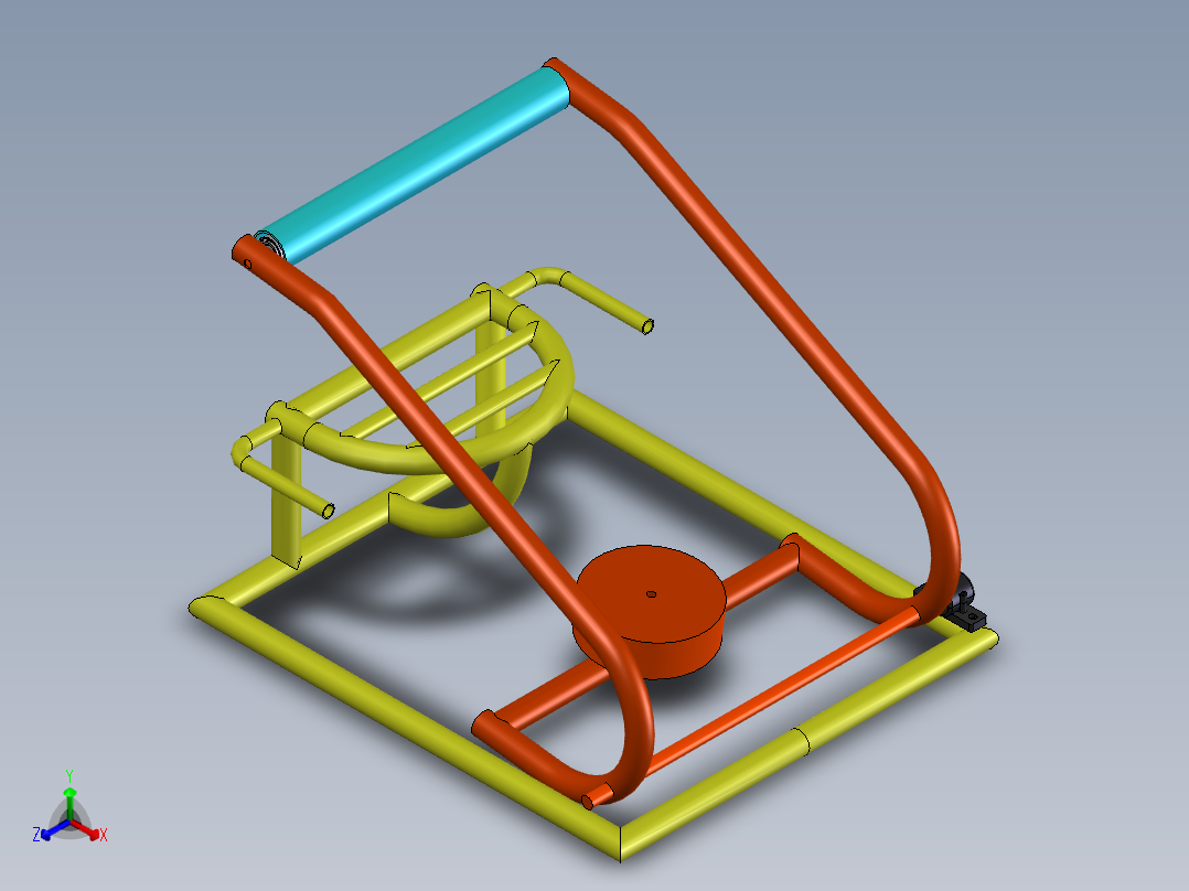 腹肌健身器正等轴测图